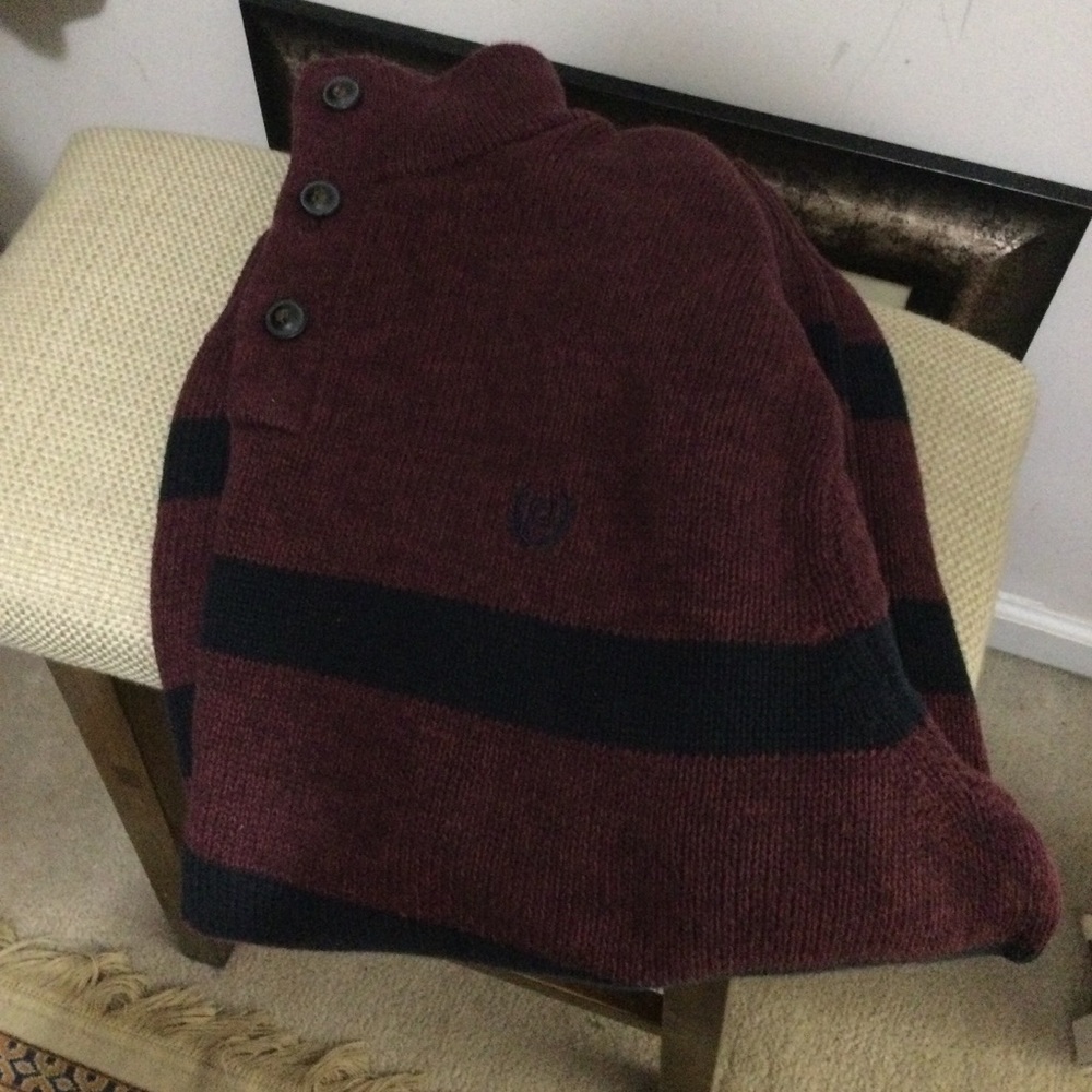 CHAPS burgundy 100% cotton sweater